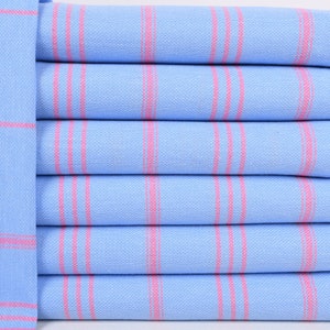Custom Embroidered Hand Towel, Tea Towel Embroidery Designs, Blue-Pink Towel, Striped Towel, 24x40 Inches Turkish Towel, Guest Towel,