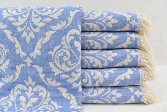 Evening Blue Organic Turkish Cotton Bath Towels, Set of 6 + Reviews