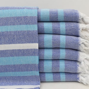 40x70 Turkish Towel, Turkey Bath Towel, Absorbent Towel, Beach Towel, Home Towel, Pool Towel, Hammam Towel, Blue Striped Towel  Bll-Icage