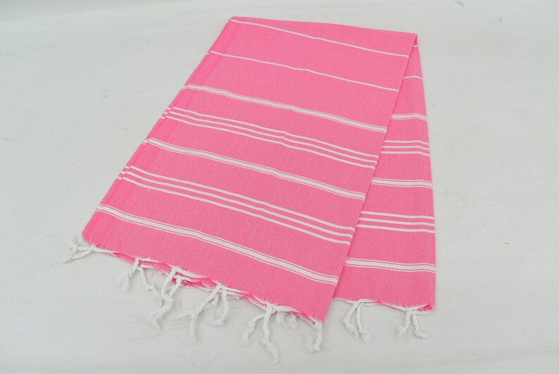 Turkish Hand Towel 24x40 Inch Pink Turkish Towel Striped Etsy