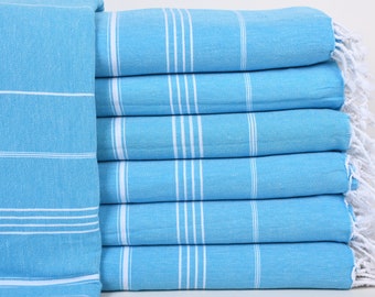 Large Towel, Turkish Throw Blanket, Turquoise Blanket, Striped Throw, 63x87 Inches Boho Bedspread, Warm Throw, Decor Blanket, Yoga Blanket,