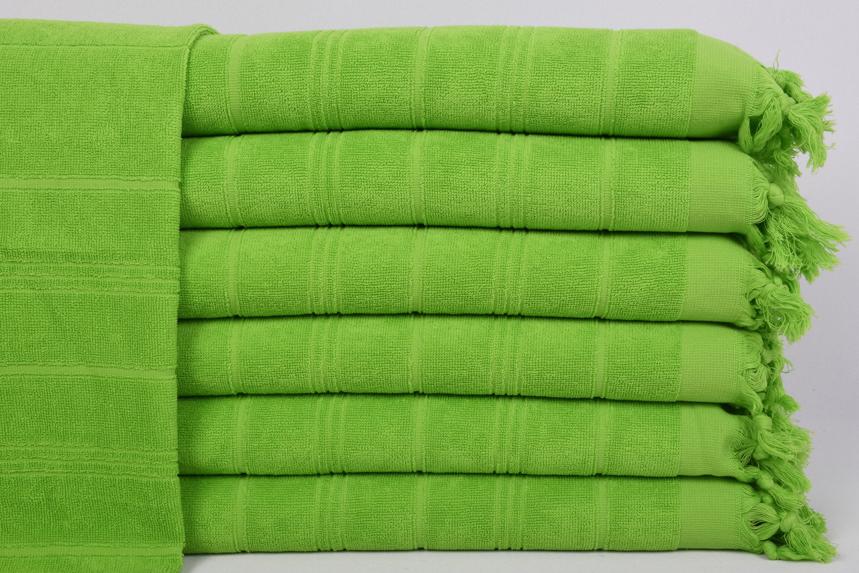 Turkish Tea Towels, Towel, Striped Peshkir, Terry 18x38 Inches