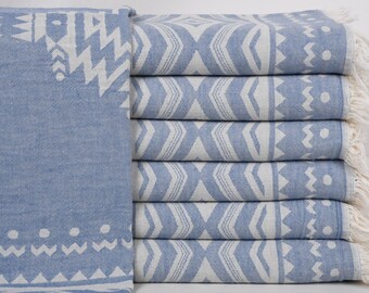 Coffee Tea Towel, Embroidered Kitchen Towel, Light Blue Towel, Plus Design Towel, 24x40 Inches Turkish Towel, Decorative Towel,