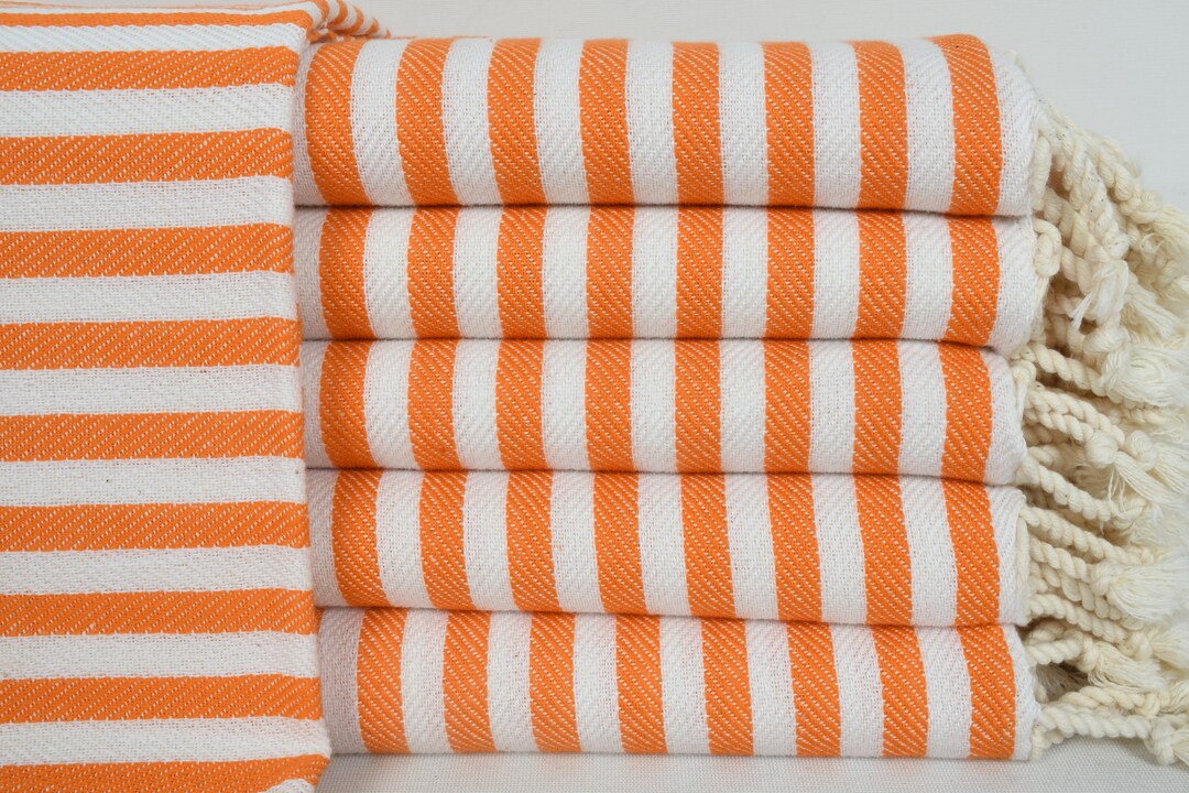 Beach Towel, Turkish Bath Towel, Organic Cotton Towel, Chic Pareo, Wedding Gift Towel, Orange