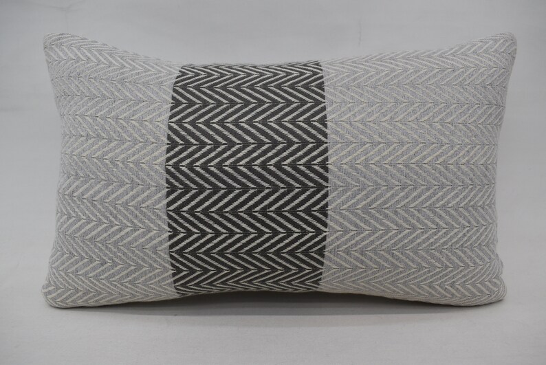 Gray Pillow Turkey Pillow Lumbar Pillow Organic Pillow Herringbone Pillow Sofa Pillow Mn30x50-402 Cushion Cover 12x20 Throw Pillows