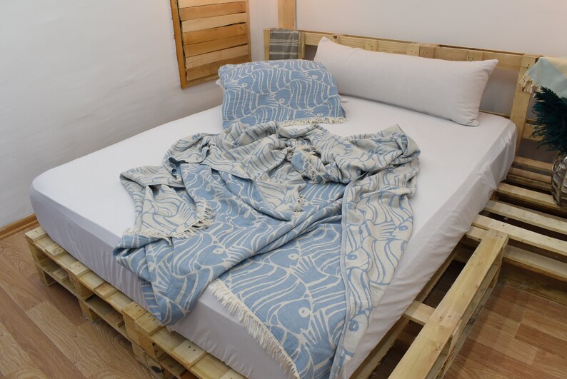 Dark Turquoise Blanket Throw Blanket Turkish Blanket Etsy