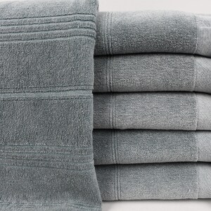 Peshtemal Towel, Soft Cotton Towel, Turkish Beach Towel, Bath Towel, Wedding Gift Towel, Gray Towel, Terry Towel, 36"x66" Towel, Bll-BylTrry