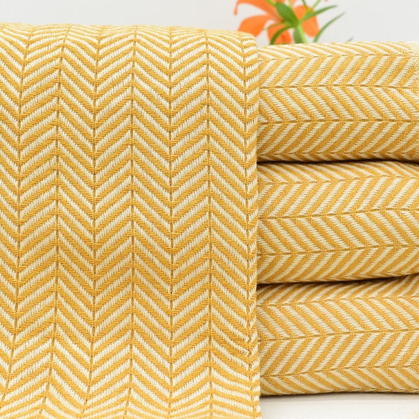 Turkish Blanket, Turkish Beach Blanket, Herringbone Blanket, Mustard Blanket,Organic Blanket,Ultra Soft Blanket 79x90 Blanket Bct-Arrw-Pk