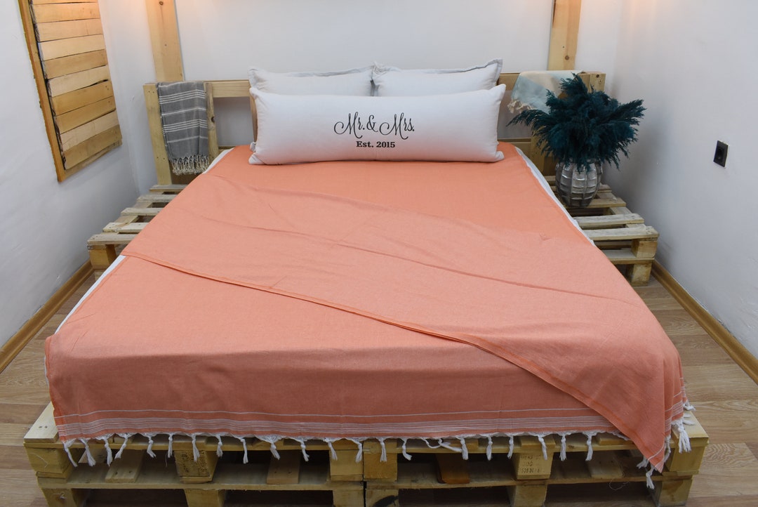 Beach Blanketturkish Blanket Coral Soft Flat Blanketthrows Etsy