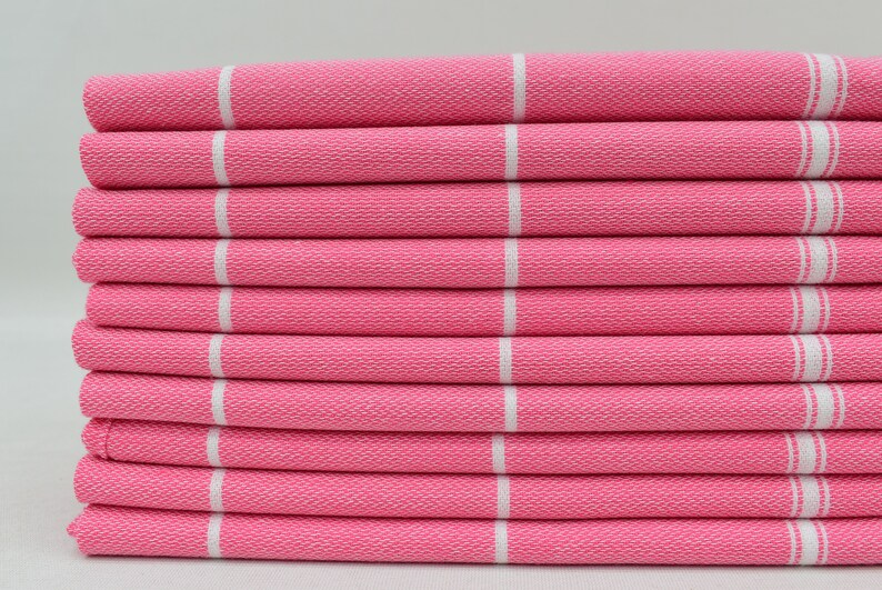 Turkish Hand Towel 24x40 Inch Pink Turkish Towel Striped Etsy