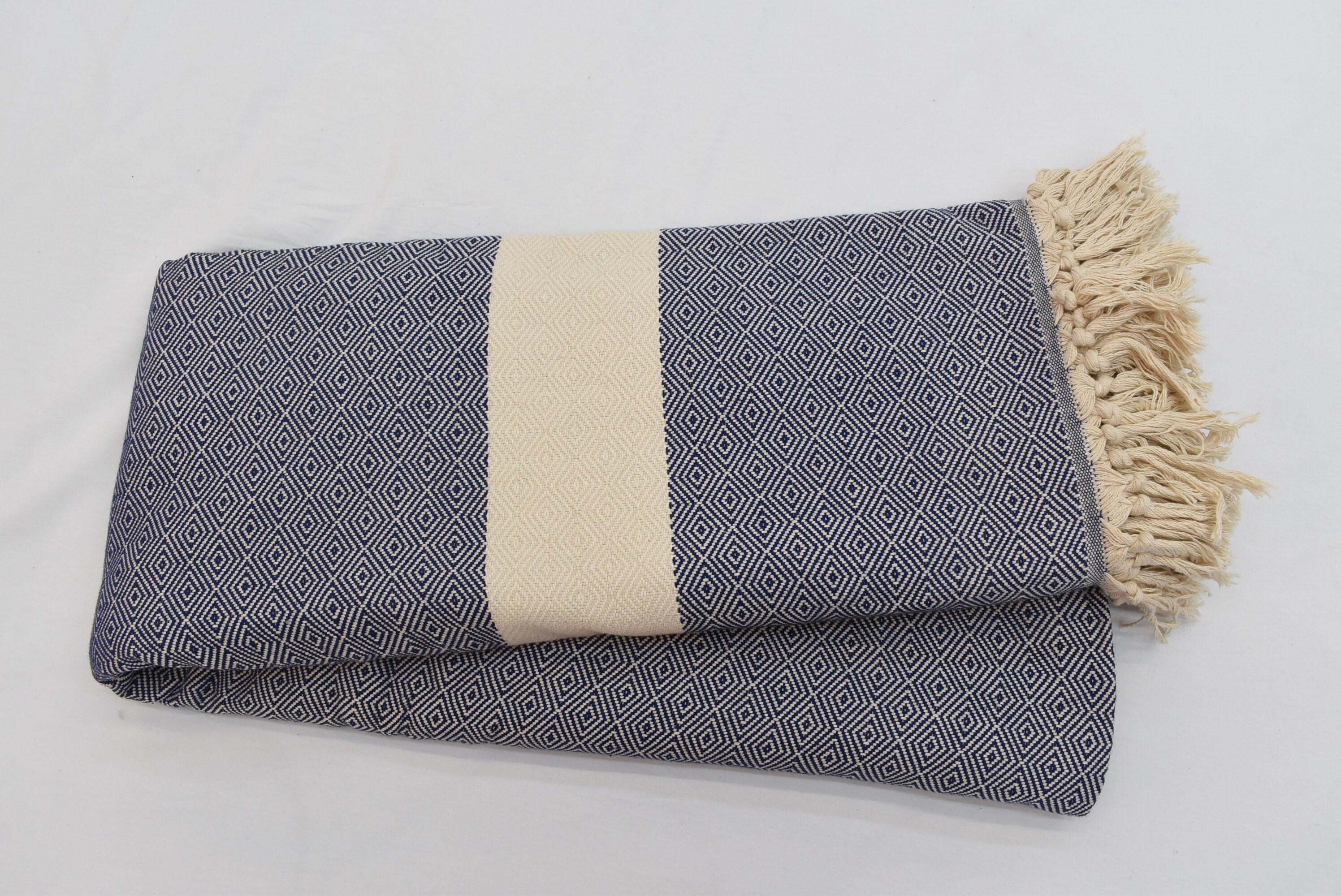 Navy Blanket Turkish Blanket 82x94 inches or 210x240cm Navy Etsy