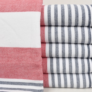TERRY Turkish Towels, 40x63,Red and Navy Striped Bridesmaid Towels,Bath Towel, Beach Towel, SOFT Terry Towel, Wedding Gift Towel Bll-MrnTrry