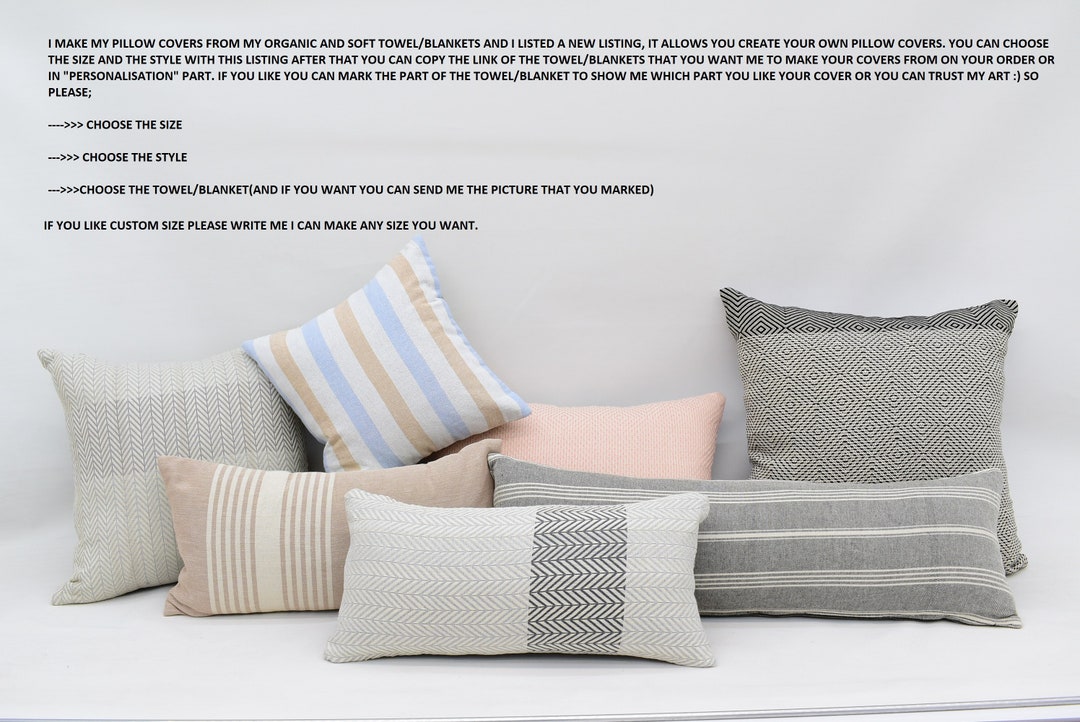 Lumbar Pillow Cover, Towel Pillow Cover, Pillow Cover, Bed Pillow Cover