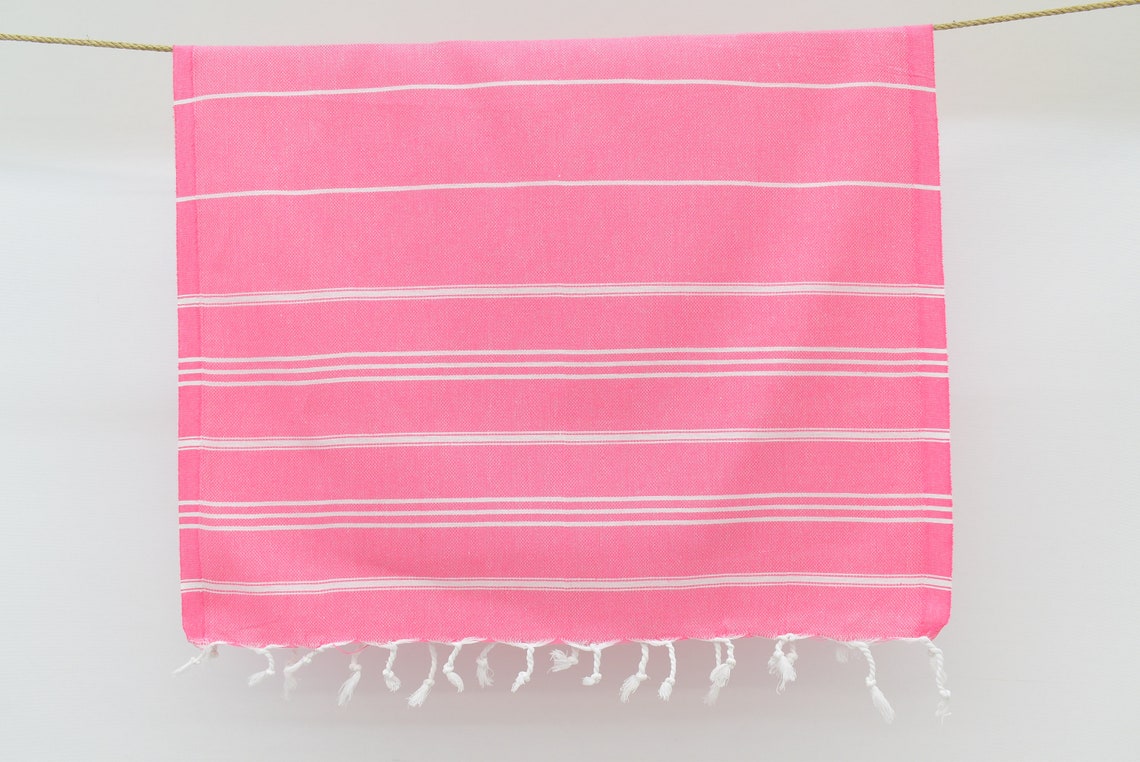 Turkish Hand Towel 24x40 inch Pink Turkish Towel Striped Etsy