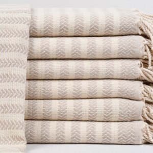Personalisiertes Handtuch, türkisches Handtuch, Handtuch, Hochzeitsgeschenk-Tuch, Bio-Handtuch, beige gestreiftes Handtuch, 18 &quot;x 37&quot; Handtuch, Tkr-Sfr-Pshkr