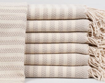 Personlig handduk, turkisk handduk, handduk, bröllopspresenthandduk, ekologisk handduk, beige randig handduk, 45x90 cm handduk, Tkr-Sfr-Pshkr