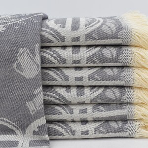 Mörkgrå huvudduk, turkisk handduk, liten handduk 20x28, kökshandduk, kökshandduk som bröllopspresent, bordsdekorationshandduk, servett Şhsr-Khv-Pshkr