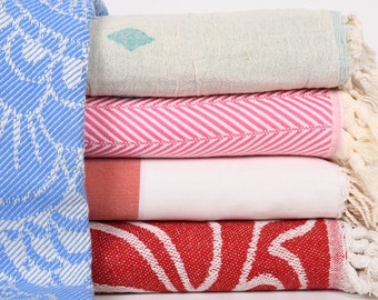 Wedding Gift Blankets, Turkish Bedspread, Mix Blanket, Set of 5 Throw, Set Blankets, Sofa Cover, King Size Throw, Camping Blanket,