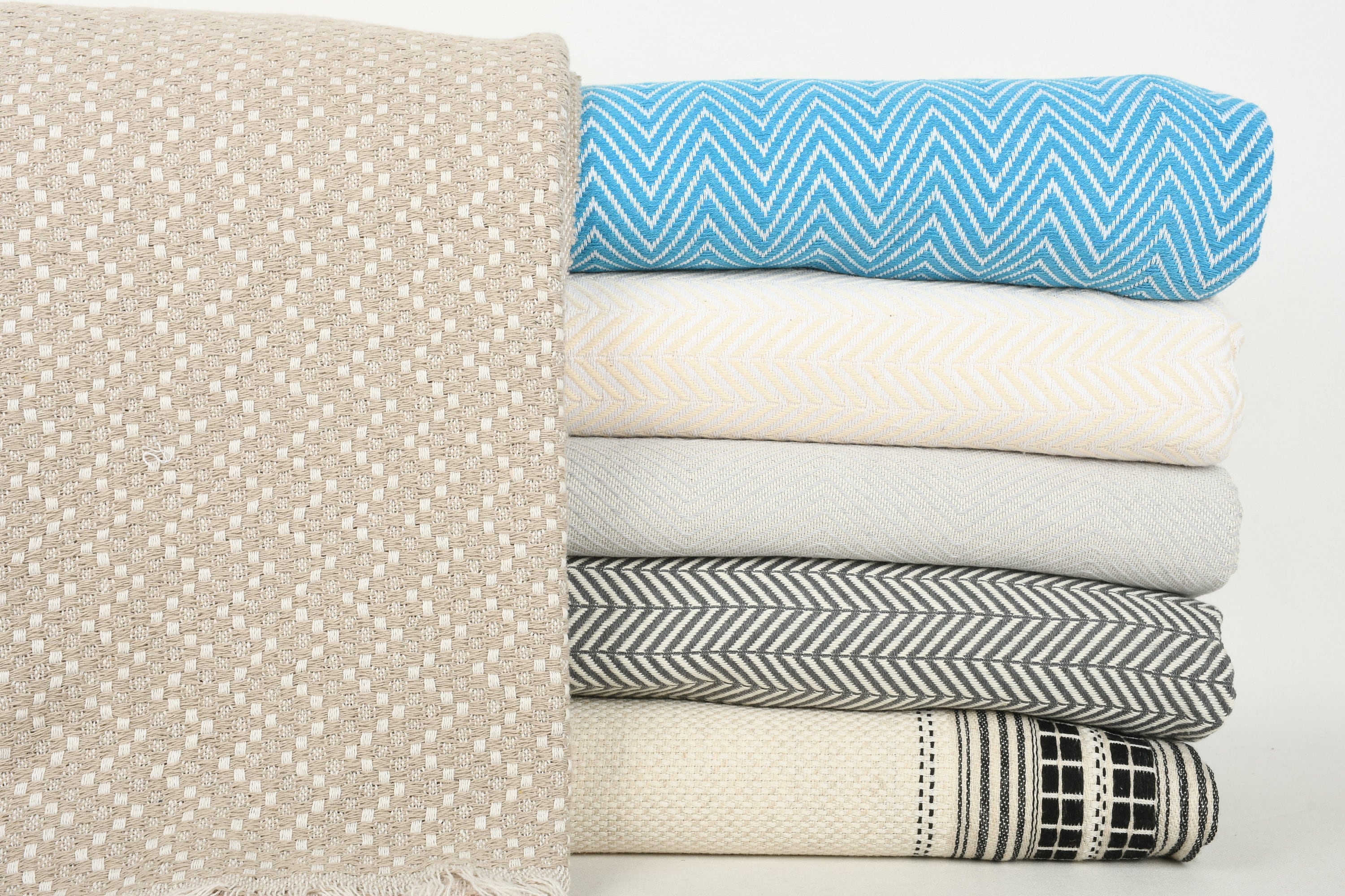 Set of 6 Organic Cotton Turkish Blankets: Wedding Favors, Bachelorette Gifts