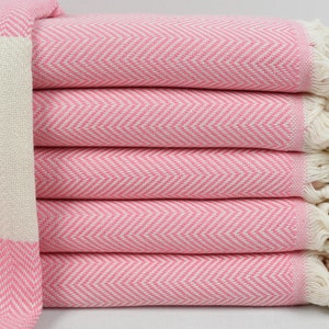 Strandtuch, türkisches Handtuch, Baumwolltuch, Badetuch, Hochzeitsgeschenk-Tuch, rosa Handtuch, Handtuch mit Fischgrätmuster, 40 &quot;x 66&quot; Handtuch, Yrm-Blksrt