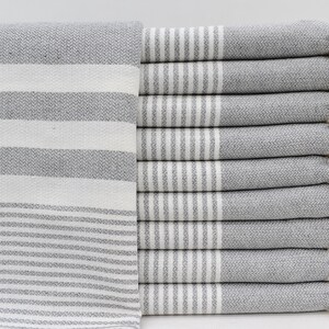 Grey Towel, Organic Cotton Towel, Turkish Towel, Turkish Beach Towel, Peshtemal Towel, Towel, 40x70,Turkey Towel,Pool Towel  Iso-UznSltn