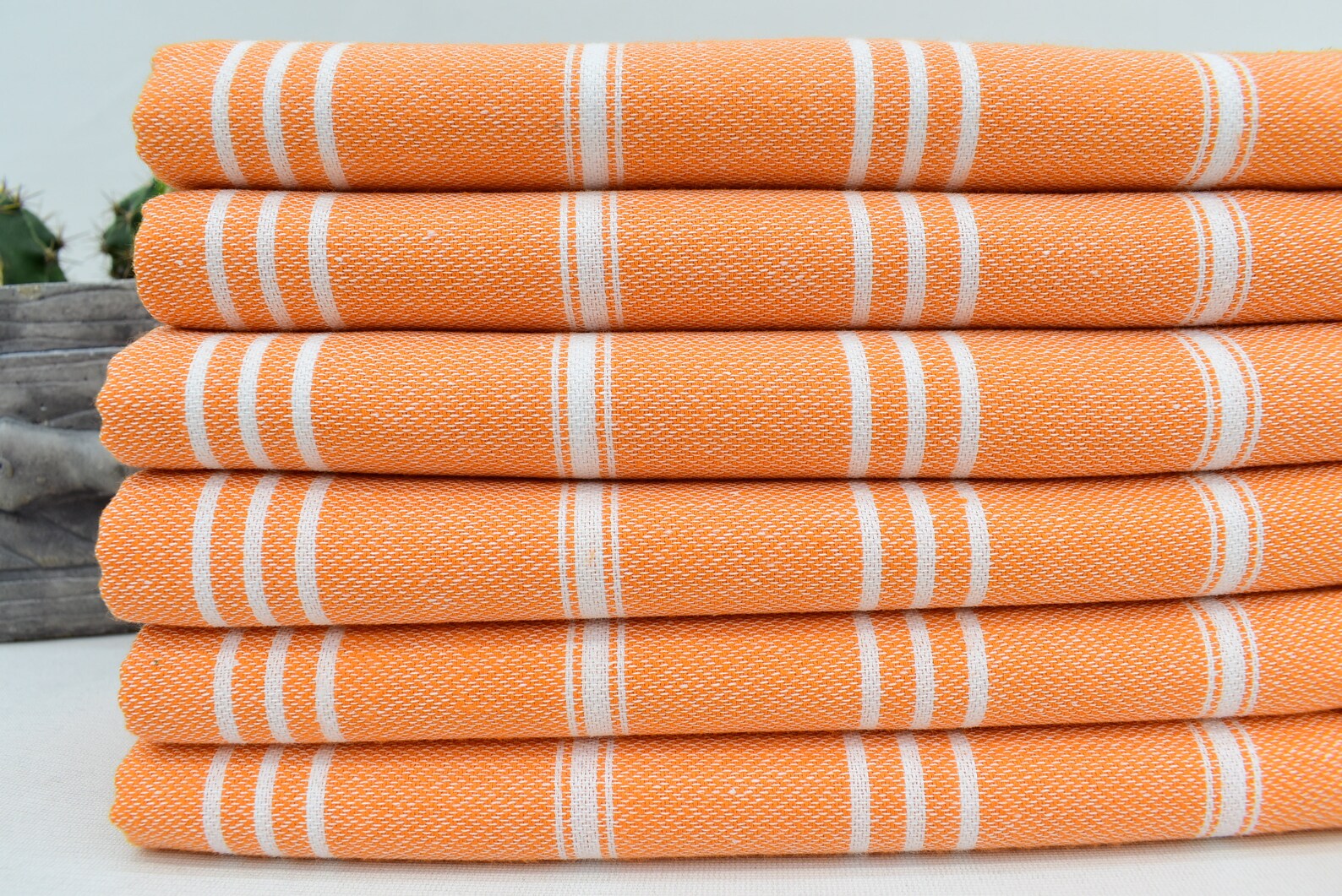 Orange Hand Towel Turkish Hand Towel Tea Towel Kitchen Etsy