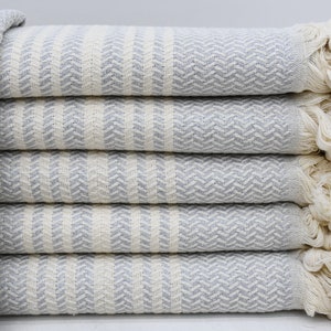 Hand Towel, Turkish Hand Towel, Herringbone Towel, Hand Towel, Small Towel, Face Towel, 20&quot;x40&quot; Tea Towel, Light Gray Towel, Yrm-Hasr-Pshkr