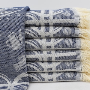 Marinblå huvudduk, turkisk handduk, liten handduk 20x28, kökshandduk, handduk med kaffemotiv, kökshandduk, bordsdekorationshandduk, servett Şhsr-Khv-Pshkr