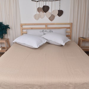 Wedding Gift Blankets, Turkish Bedspread, Brown Bedcover, Chevron Blanket, 75x91 Inches Wedding Gift Blanket, Oversize Bedspread,