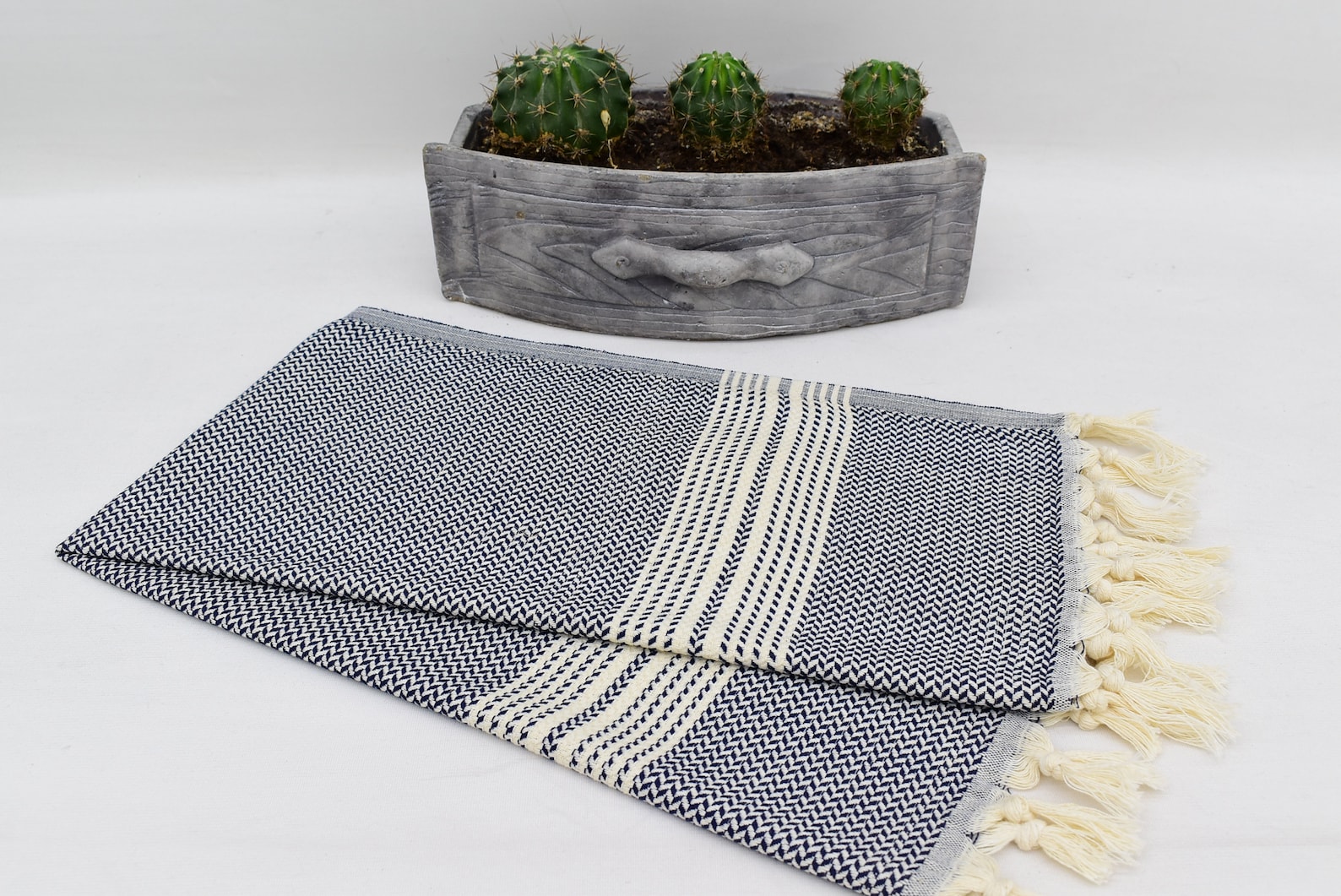 NAVY HAND TOWEL Turkish Hand Towel Small Towelgift Towel Etsy UK