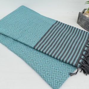 Organic Blanket, Beach Blanket, Turkish Blanket, Throw Blanket, Bedding Blanket, Bedspread,  79x102 Large Blanket Iso-Atl-Pk