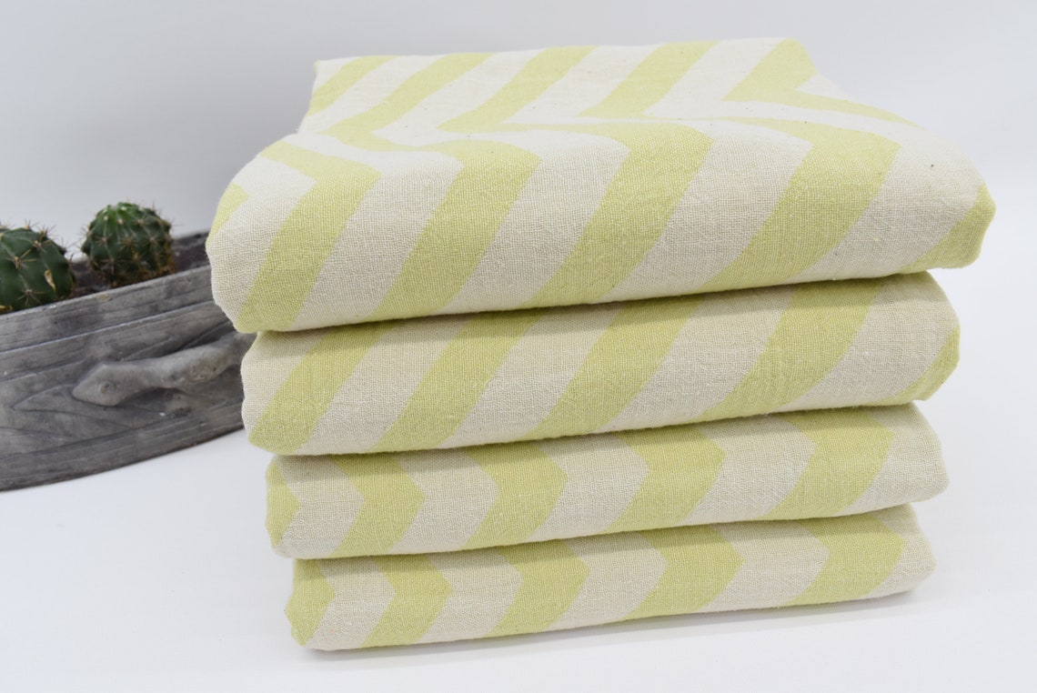 Pistachio Green Towel Zigzag Design Towel 36x70 Beach Etsy