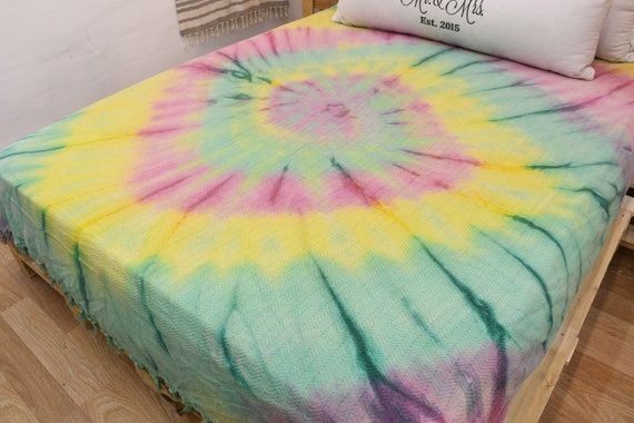 Tie Dye Bunte Bettdecke, Sofadecke, 66 