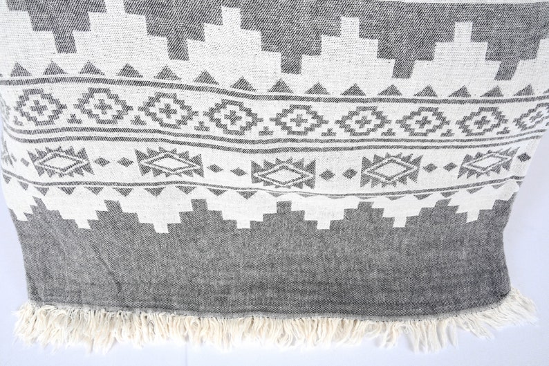 Turkish Blanket, Throw Blanket, Winter Blanket, Kilim Bedspread, 79x87 Inches Cotton Bedspread, Table Cover, Turkey Throw, image 4