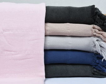 Turkish Blanket, Winter Blanket, Throw Blanket, Stonewashed Blanket, 71x95 Inches Cotton Blanket, Sofa Cover, Curtain Bedspread,