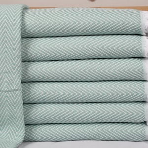 Turkish Bedspread, Picnic Blanket, Chevron Bedcover, 71x87 Inches Table Cover, Wholesale Bedspread, Mint Blanket, Decorative Bedspread,