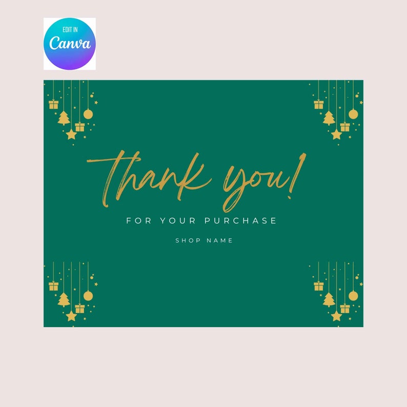 PRINTABLE Christmas Thank You Cards Business Template / Thank Etsy
