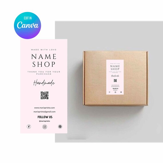 Editable Box Label Template/ Branded Packaging Labels - Etsy