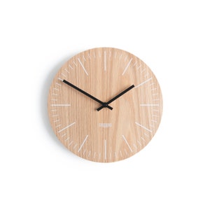 Wooden wall clock modern minimal design home decor natural wood large wall clock handmade silent movement image 2