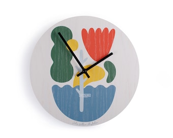 Wooden clock - silent movement - modern minimal design - home decor - abstract - large wall clock - wood - art- wall clocks