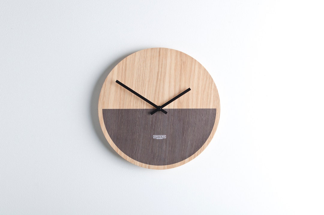Wooden Wall Clock - Modern Minimal Design - Home Decor - Natural Wood ...