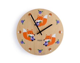 Wooden Kids clock - silent movement - modern minimal design - home decor - children - large wall clock - eco materials