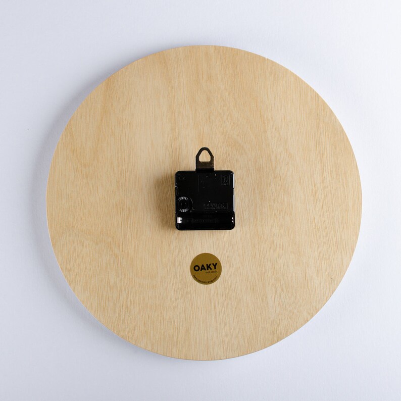 Wooden wall clock modern minimal design home decor natural wood large wall clock handmade silent movement image 5