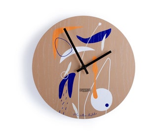 Wooden clock - silent movement - modern minimal design - home decor - abstract - large wall clock - wood - art- wall clocks