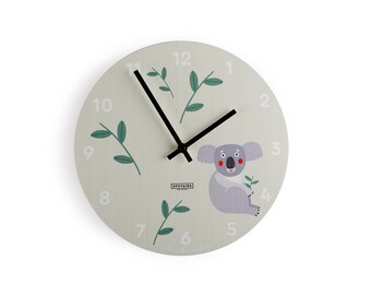 Wooden Kids clock - silent movement - modern minimal design - home decor - children - large wall clock - eco materials
