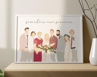 Faceless Family Portrait - Single Photo | Custom Family Portrait | Miscarriage Memorial Gift | Sympathy Gift | Families are Forever LDS Art