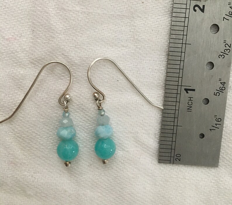larimar and aquamarine drop earrings Amazonite