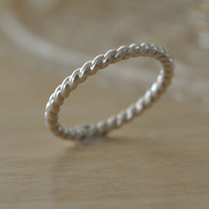 Sterling Silver Twisted Rope Ring - Stacking Band