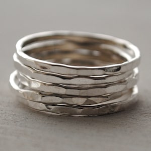 Skinny Silver Stacking Rings, Stacking Ring Set, Midi Rings, Knuckle Rings, Simple Everyday Rings, Dainty Rings, Bohemian Jewelry, Gift