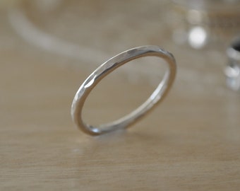 Hammered Sterling Silver Ring, Silver Stacking Ring, Stacking Band Ring, Sterling Silver Ring, Gift for Her, Girlfriend, Best Friend